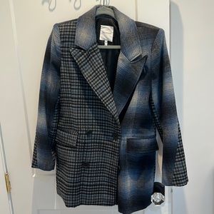 Oversized mixed media blazer/coat